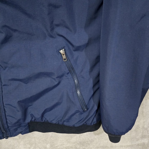 LL Bean Warm up Jacket Fleece Lined Mens Blue XL Tall Full Zip Bomber Outdoors - Picture 7 of 11